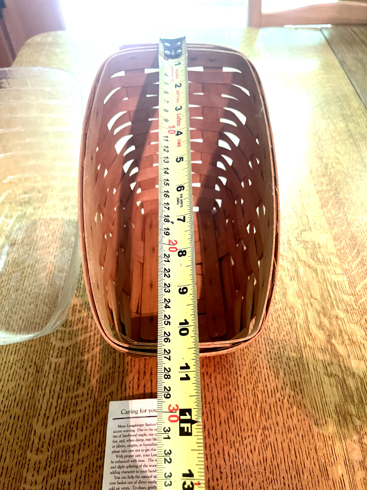 Longaberger Small Vegetable Basket, w/Protector, MINT