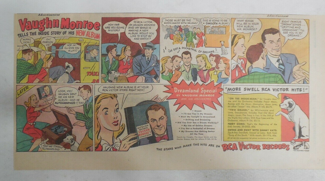 Victor Records Ad: "Vaughn Monroe !" from 1947 Size: 7.5  x 15 inches