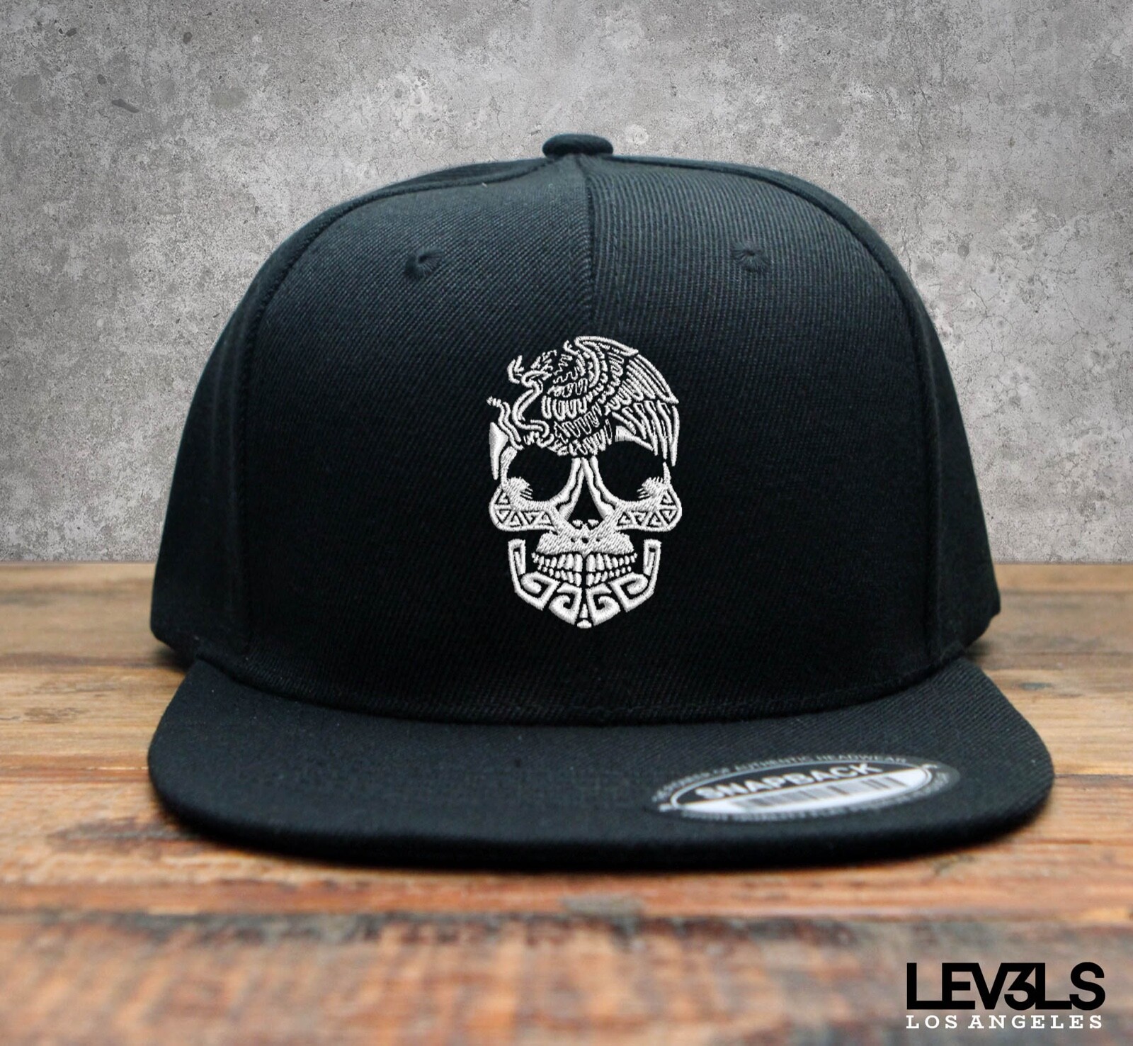 AZTEC CALACA SNAPBACK BASEBALL CAP MEXICO SKULL RAZA AZTECA LA MUERTE