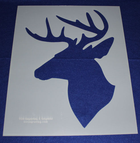 Buck-Deer Head Stencil S-Mylar 14 Mil 17"H X 14"W - Painting /Crafts/ Templates