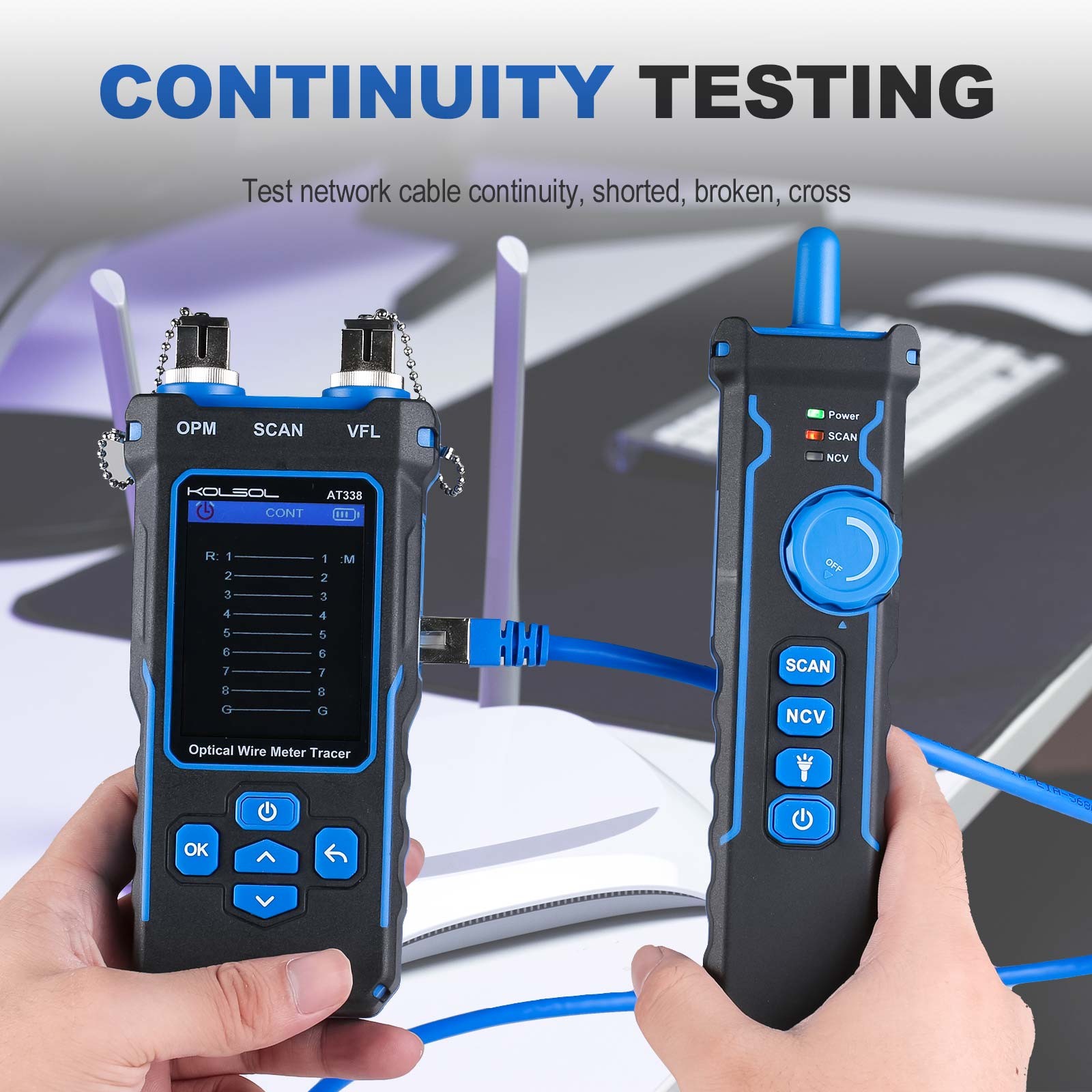 Network Cable Tester Line Finder Rechargeable LCD Wire Tracker Meter From USA