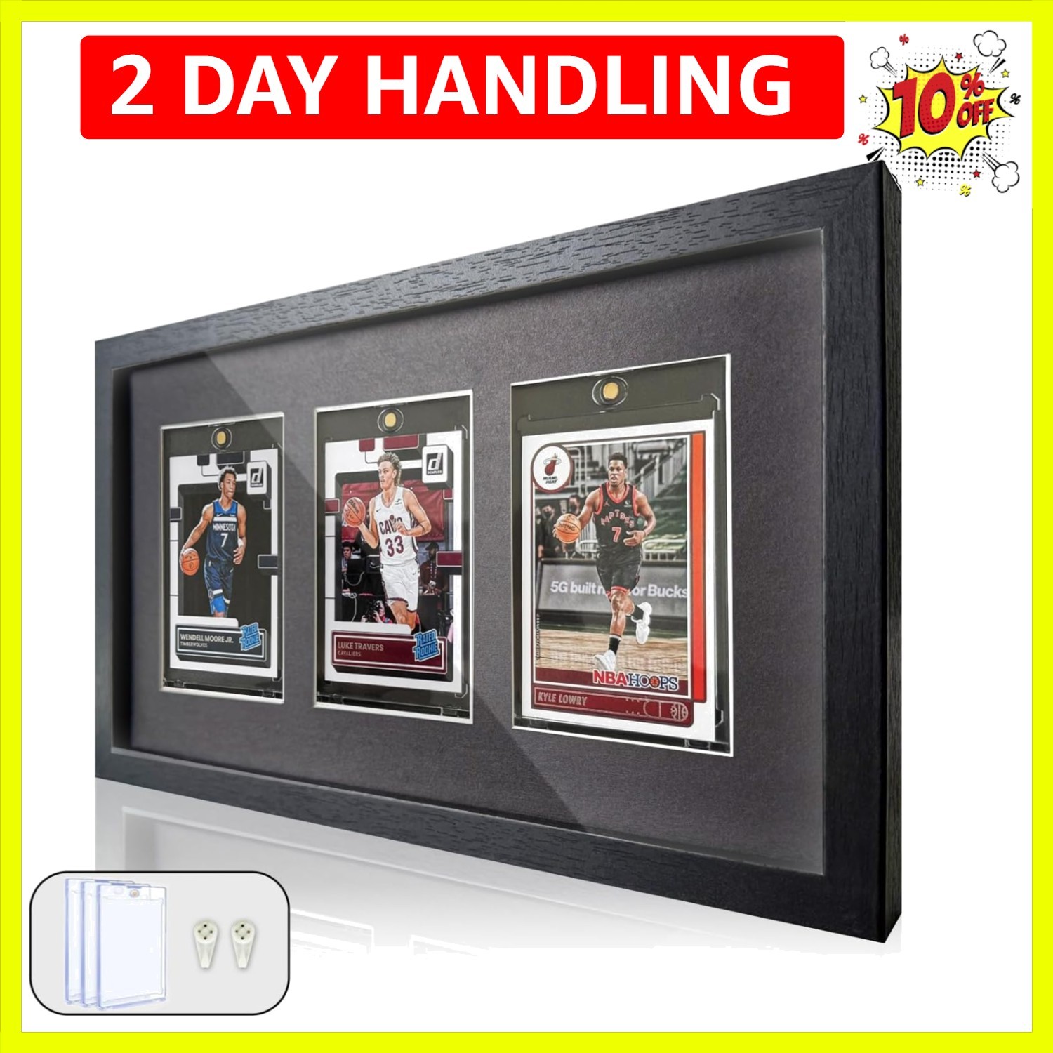 Sports Card Display Frame with Tempered Glass, Wall Mount or Tabletop Trading...