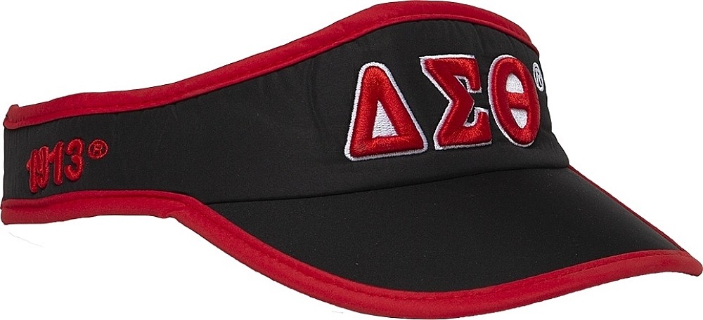 Delta Sigma Theta Featherlight Womens Visor [Black - Adjustable]