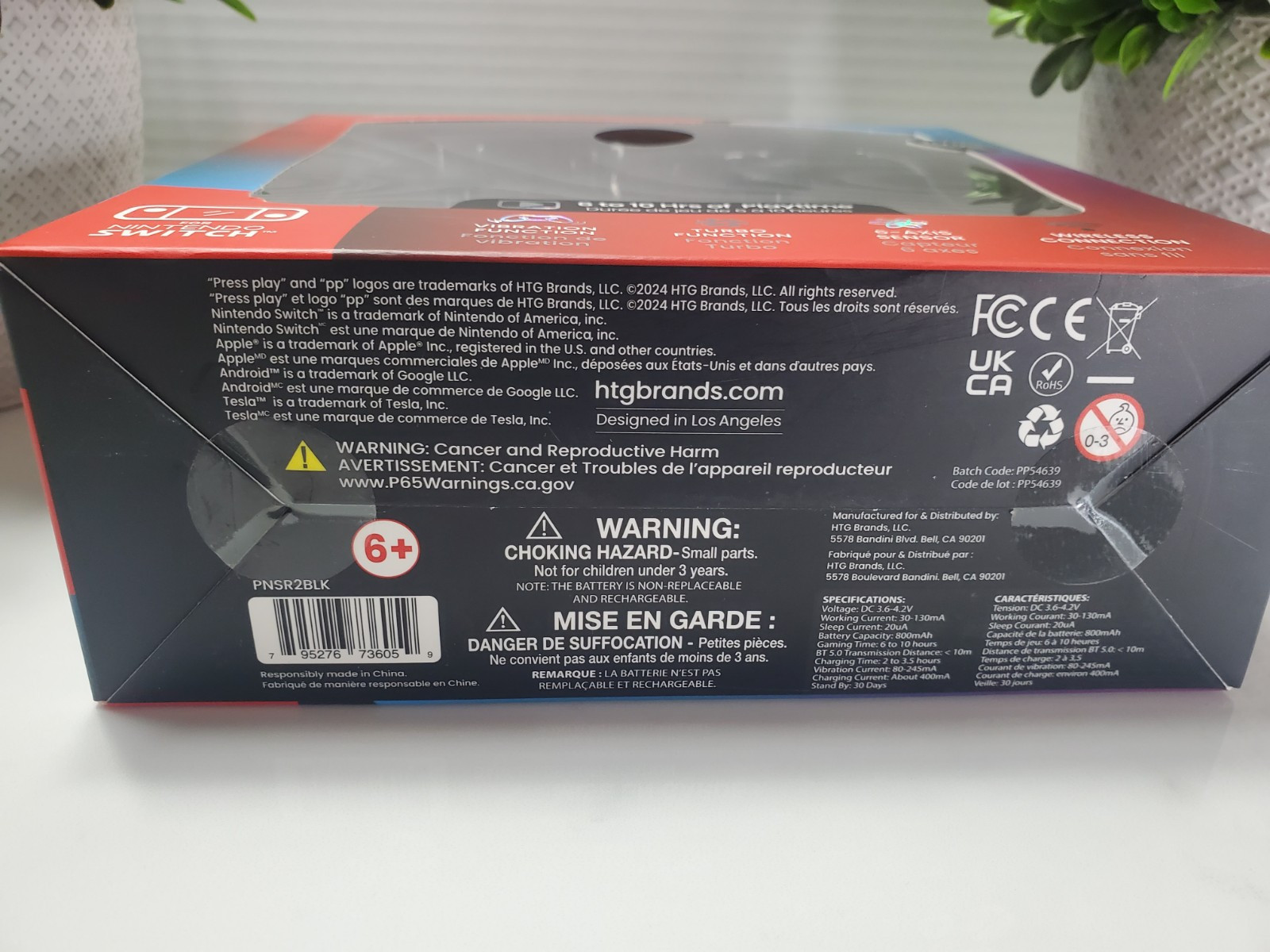 Nintendo Switch Wireless LED Gaming Remote 🎮 Black Clear With Lights ~ New