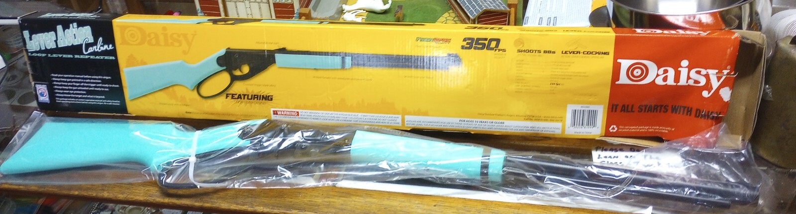 Daisy Youth Blue Lever Action Air Rifle BB Gun .177 Cal., 350 FPS