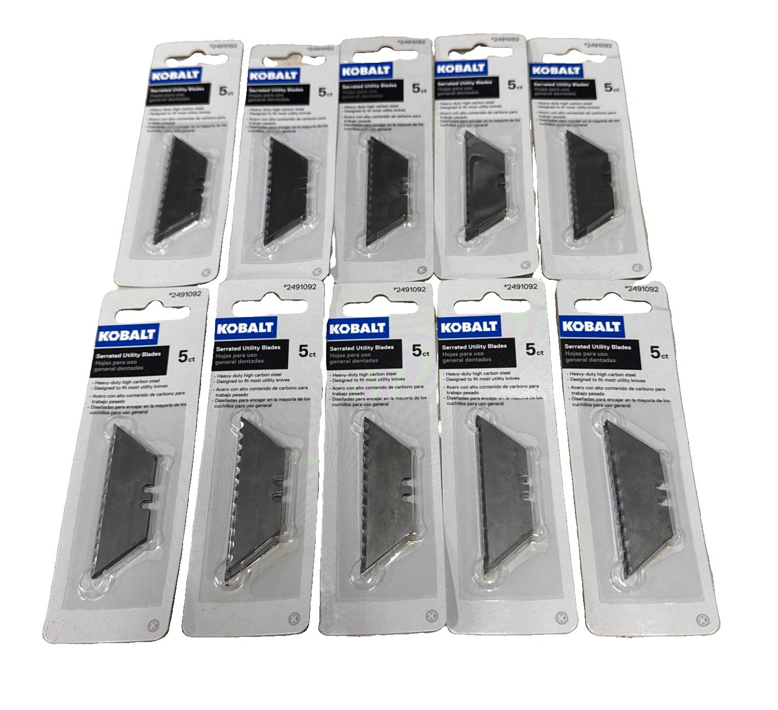 Carbon Steel Serrated Utility Razor Blades (50 Blades Total)