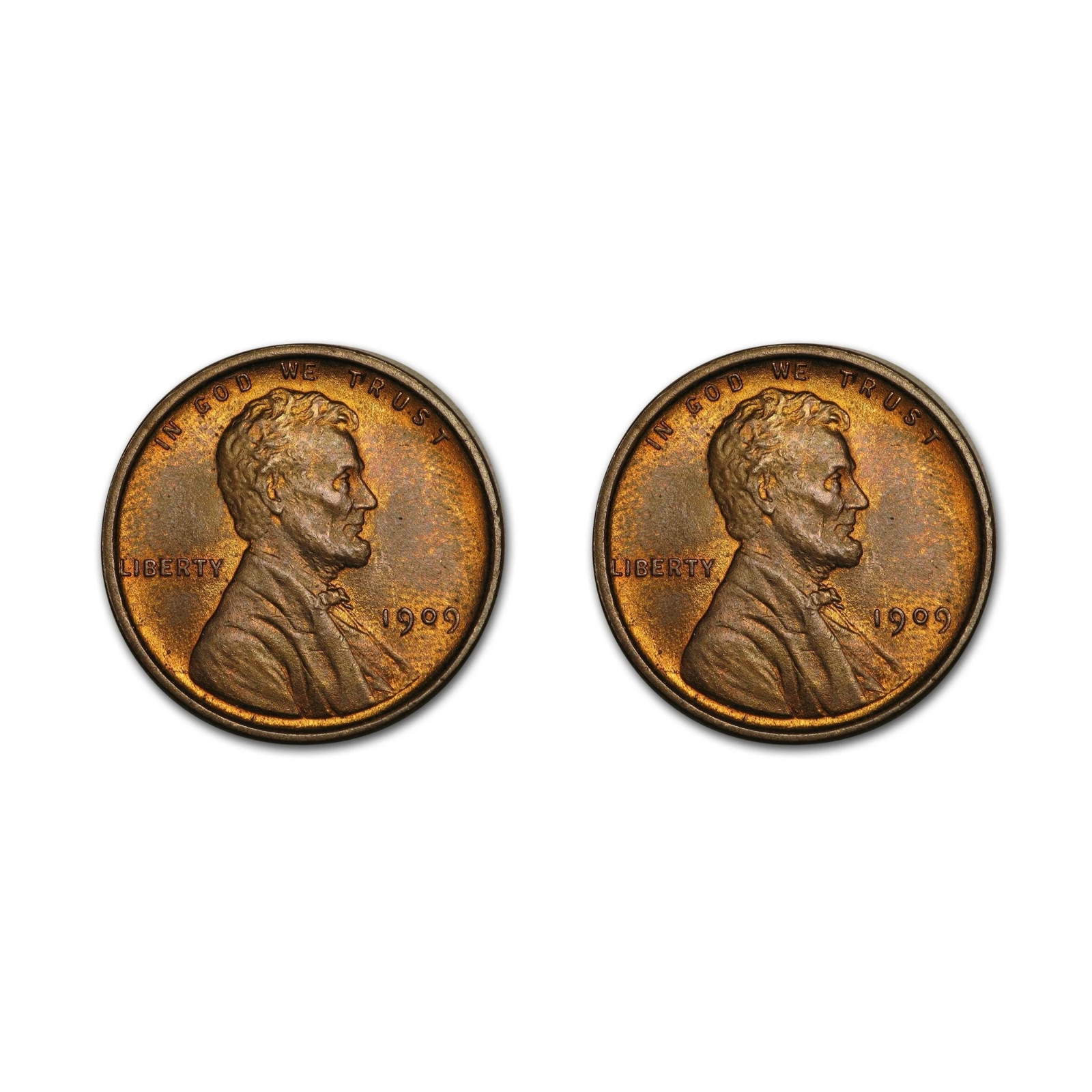 Lot 2 Random - Lincoln Wheat Pennies 1909-1958 Circulated US Coins Free Shipping