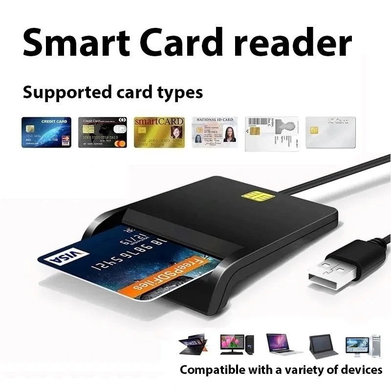 USB 2.0 Smart Card Reader DOD Military CAC Common Access-Bank card-ID for Mac OS