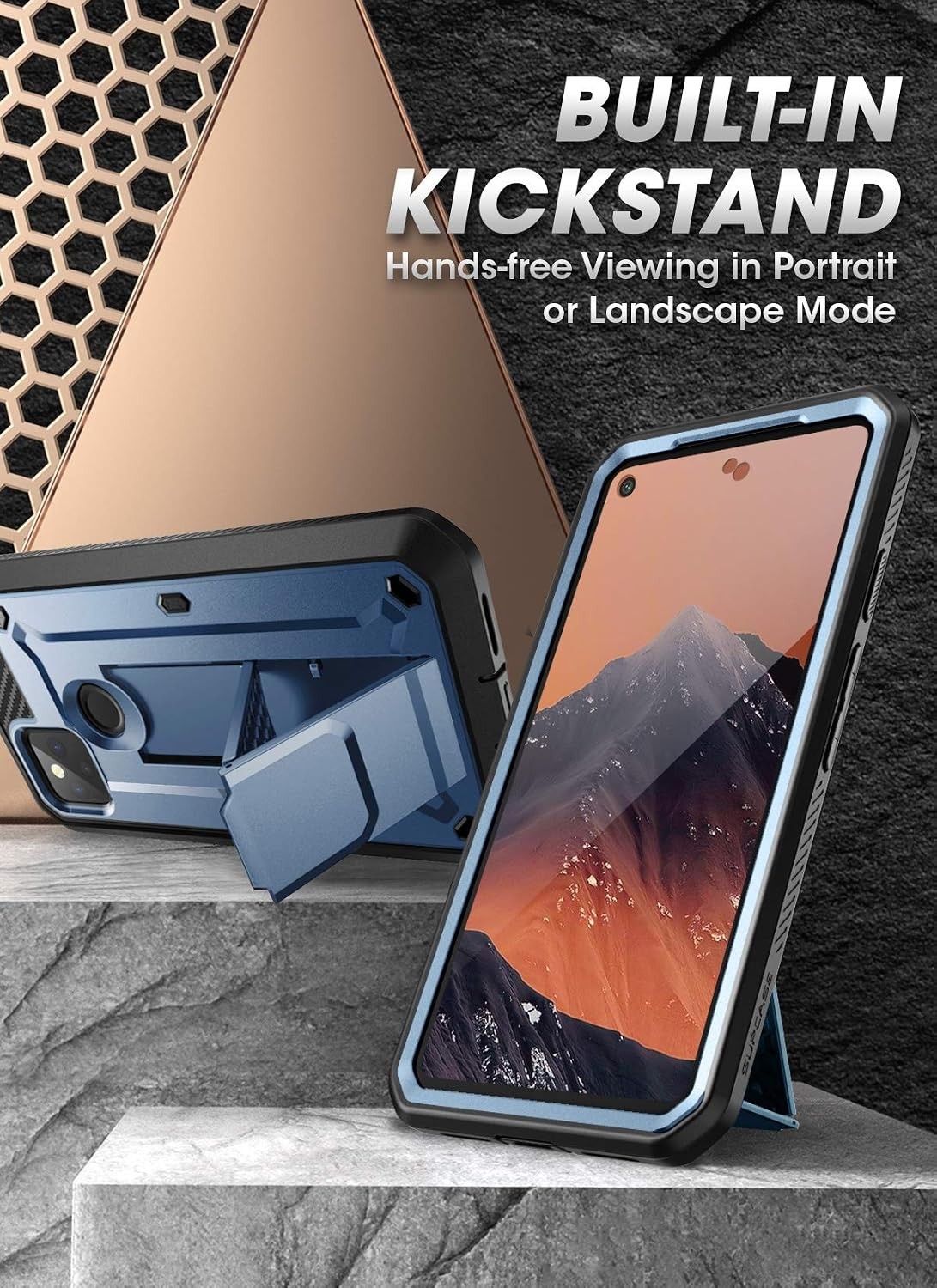 SUPCASE UBPro for Google Pixel 5, Screen Case Rugged Holster Stand Cover, Tilt