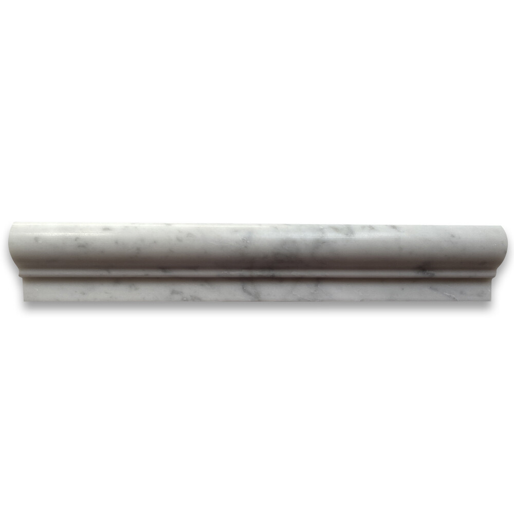 C04H Chair Rail Carrara Marble Bianco Carrera Bullnose Trim Molding Honed