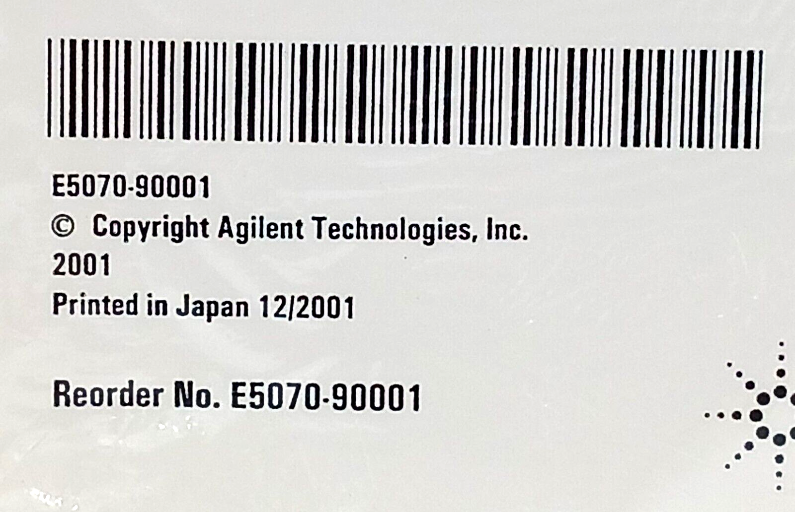 Agilent Technologies E5070A/E5071A ENA Series RF Network Analyzers Quick Start