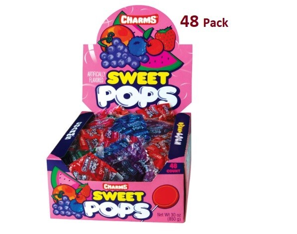 Charms Sweet Pops, in Assorted Fruit Flavors, 48 Count Box