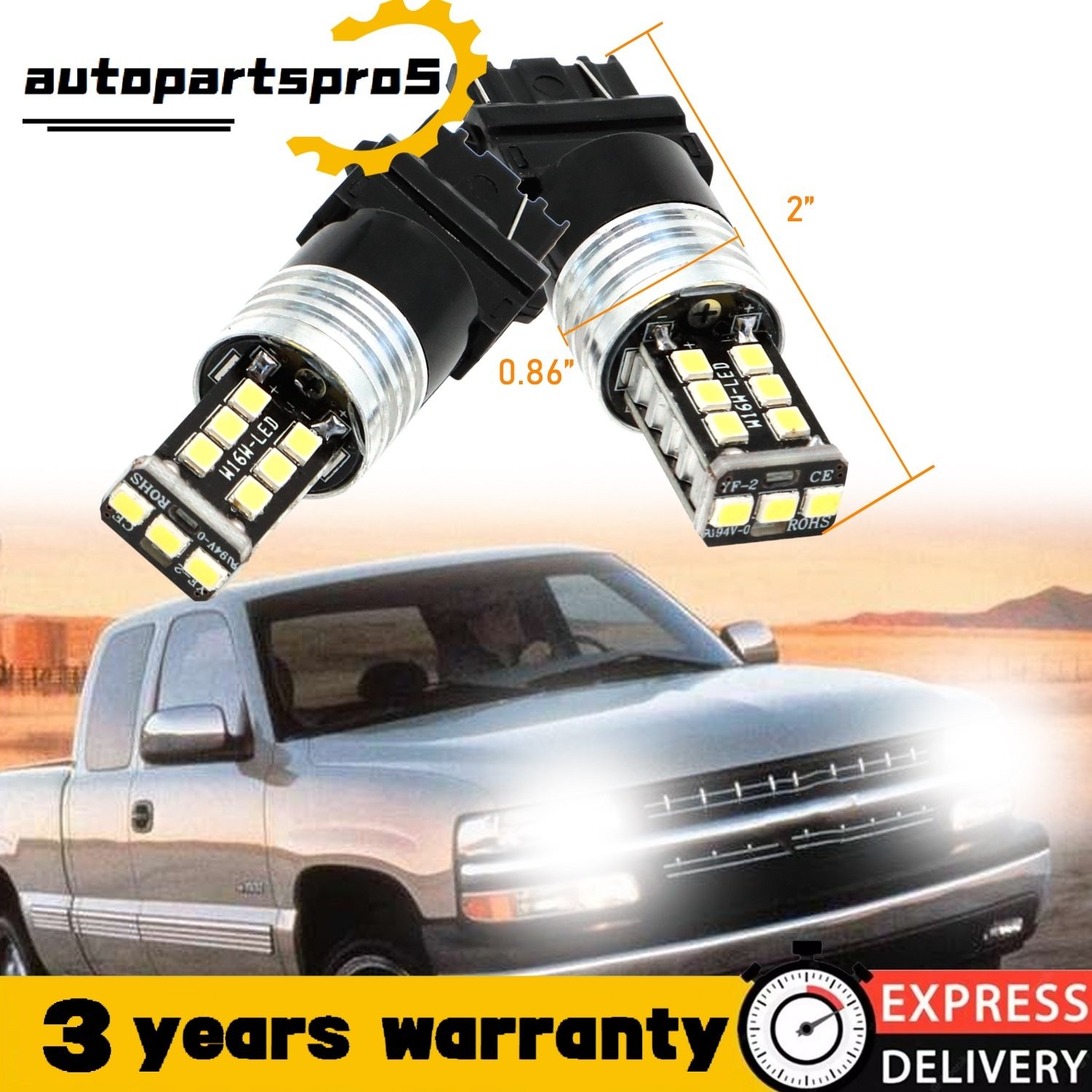 3157 LED White Daytime Running Light Bulb DRL For Chevy Silverado 1500 2000-2007