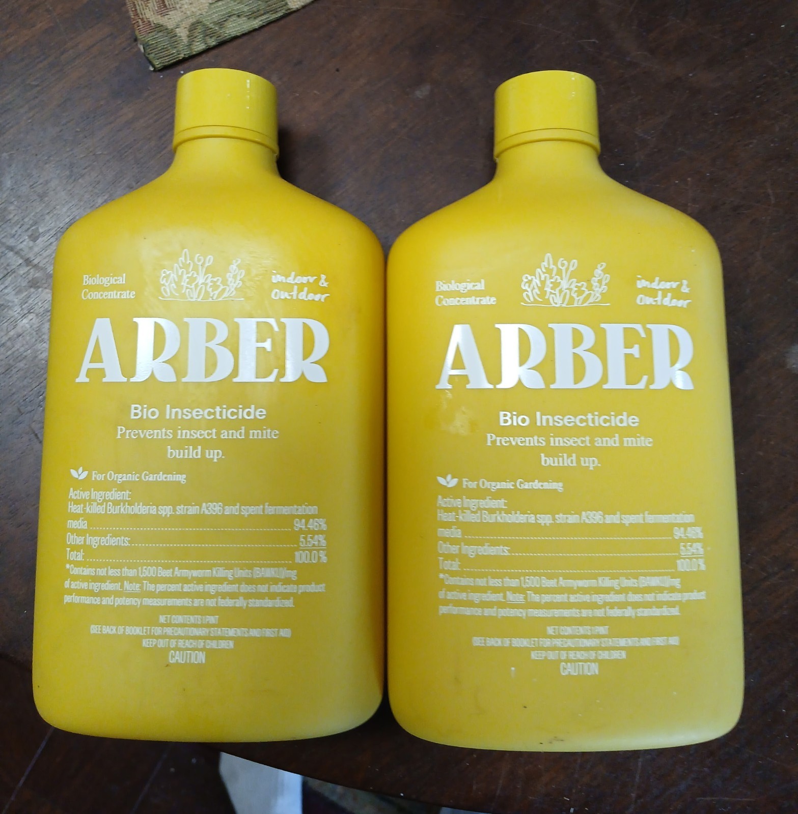 ARBER 16oz Bio Insecticide Organic Insect/Mite Control 16oz LGE 2 BOTTLES Lot