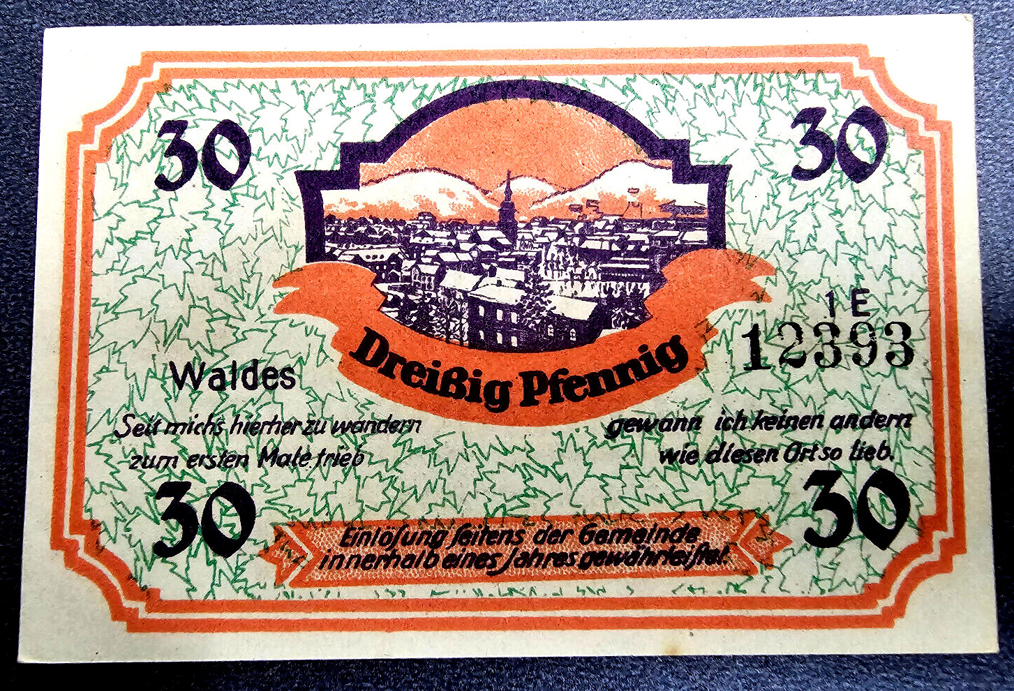 FRIEDRICHRODA NOTGELD 30 PFENNIG 1920 EMERGENCY MONEY GERMANY BANKNOTE (32953)