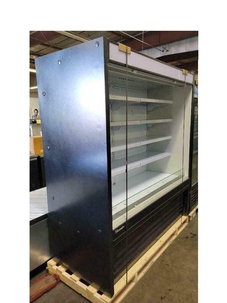 New Blue Air BOD-72S 72" Vertical Open Display Case, Solid Side Panel 22V 1Ph
