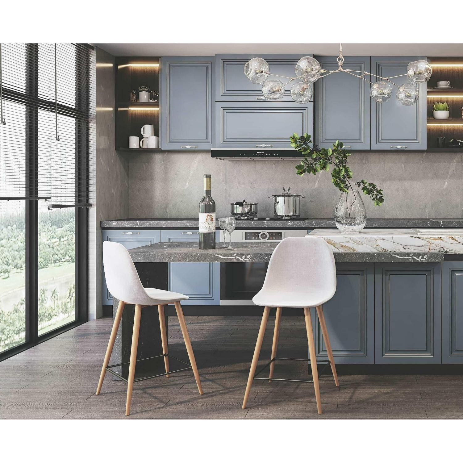 Carson Carrington Stone Natural Counter Stool - Set Of 2