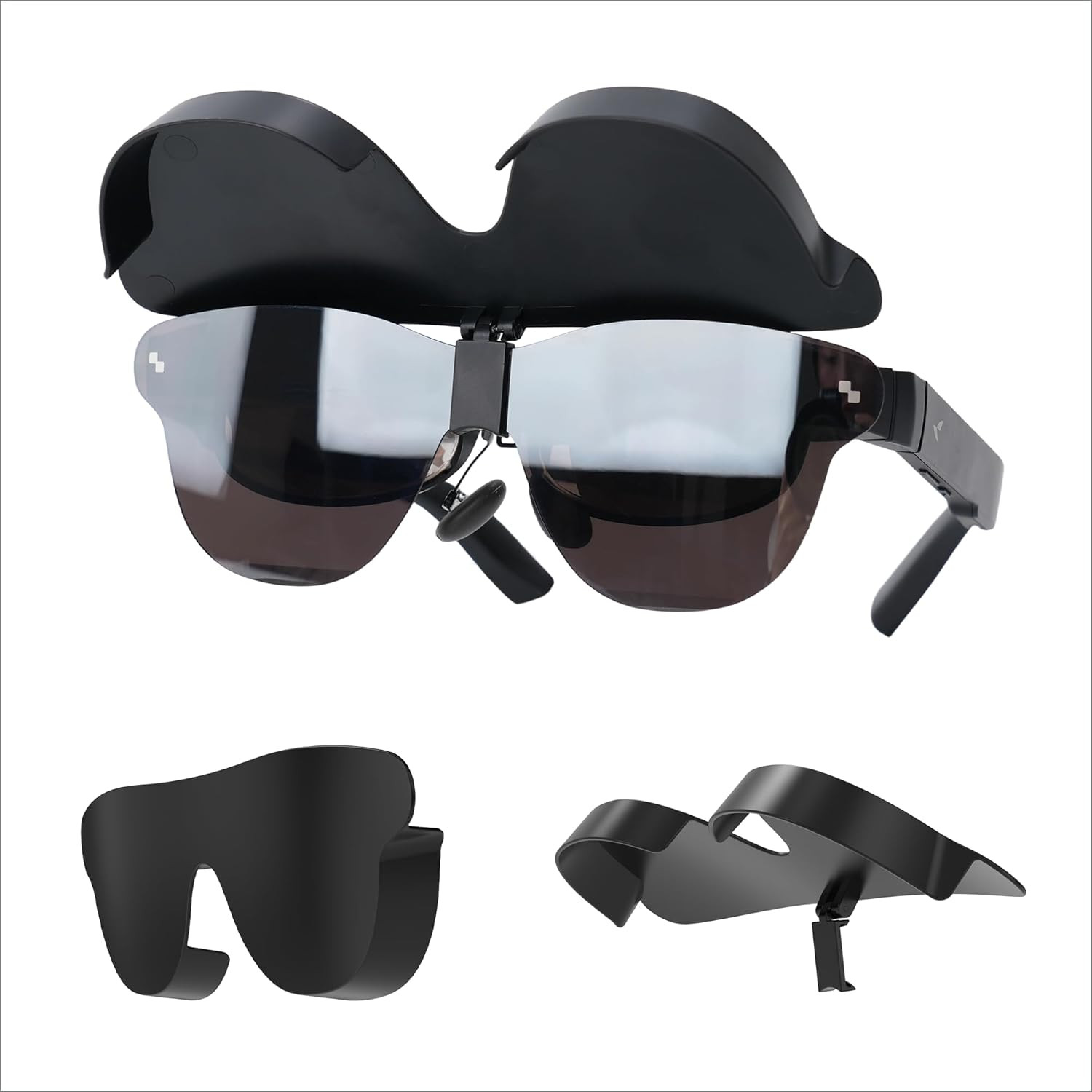 Hibloks Light Blocker for Rayneo Air 3S/3S Pro/Air 4/4 Pro, Clip-On Flip-Up Ligh