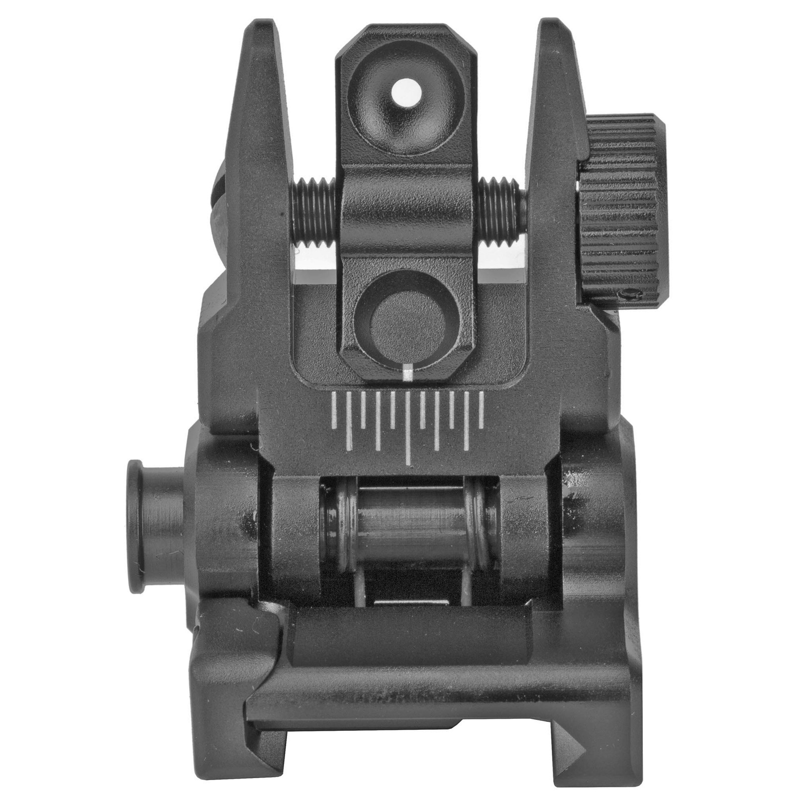 UTG Spring Loaded Flip Up Rear Sight Black Standard Functional Accu Matte