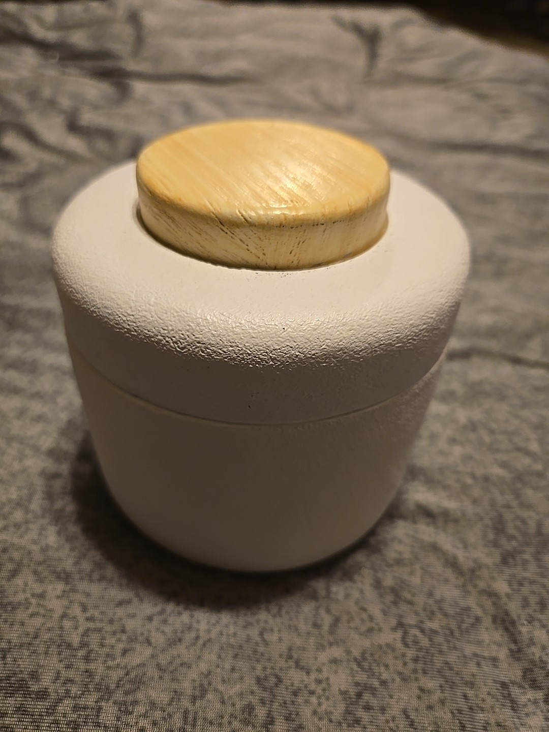 Modern Resin Bath Canister Wood Top - Threshold™