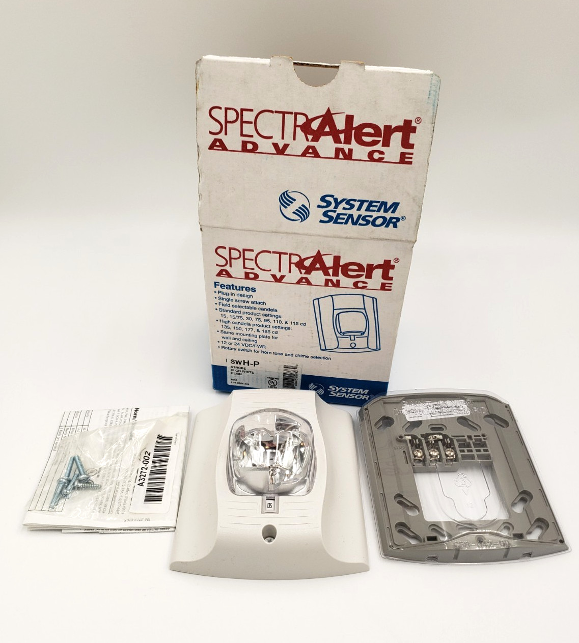 New System Sensor swH-P SpectrAlert Strobe HI CD White Plain - 60 Day Warranty