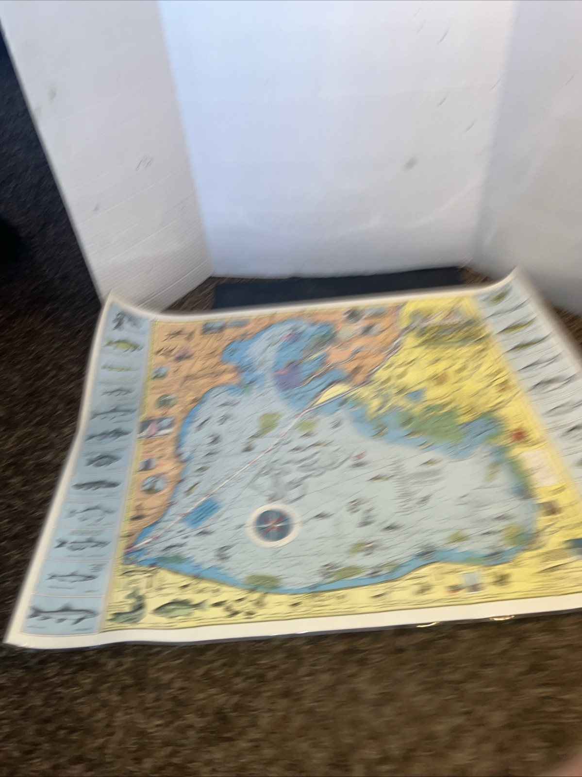 Nautical Fishing Chart Lake St Clair Michigan Laminated Map