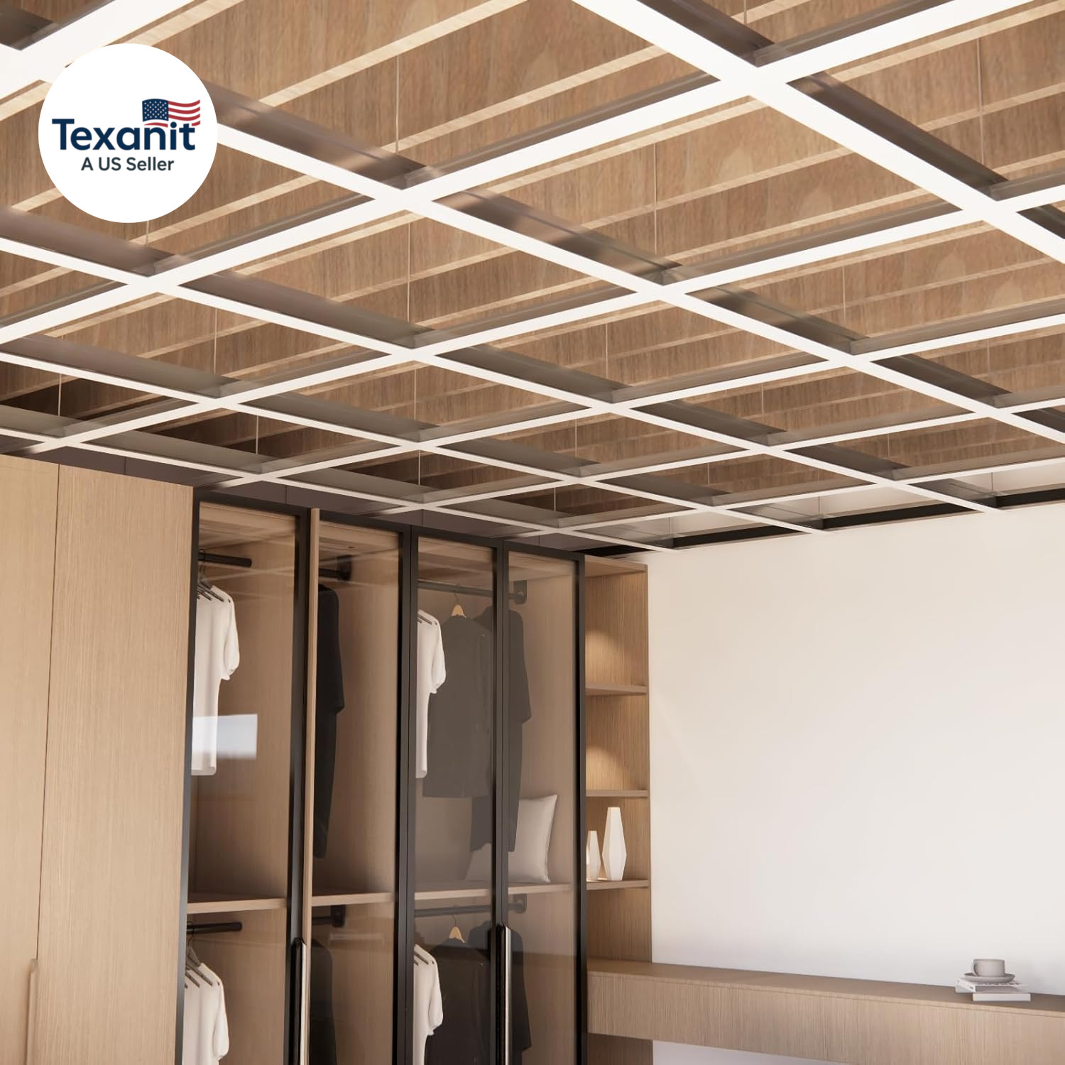 64 SQ FT White Galvanized Drop Ceiling Grid Kit for Basement Living Room Kitchen