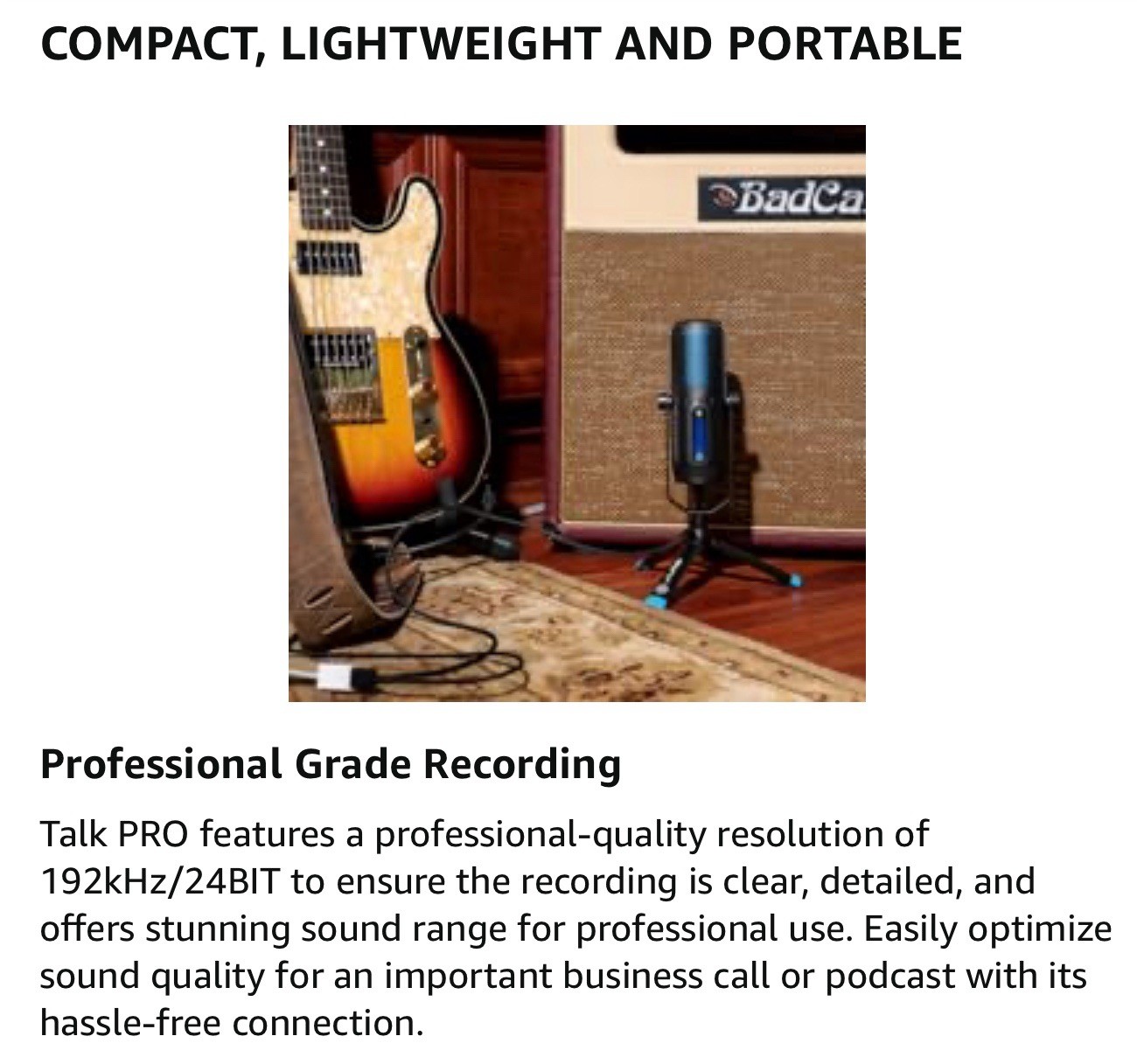 JLab Talk Pro USB Microphone USB-C Output Cardioid Omnidirectional Stereo