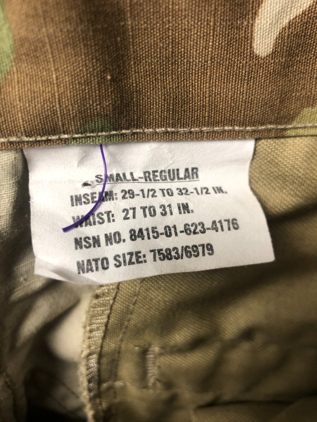 Army Combat Cargo Utility Trousers Uniform Multicam Unisex Small Regular