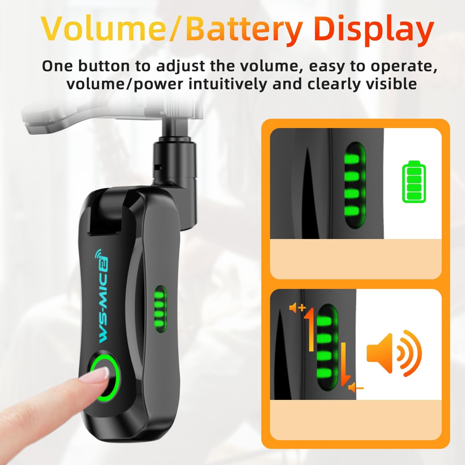Wireless Saxophone Microphone System, Clip-On Instrument Mic for Black