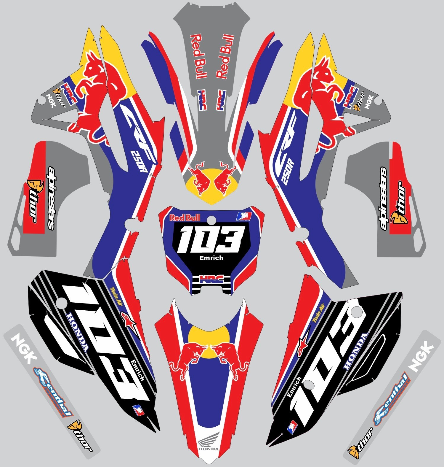 Graphic Kit for 2022-2024 Honda CRF250R CRF 250R Decals