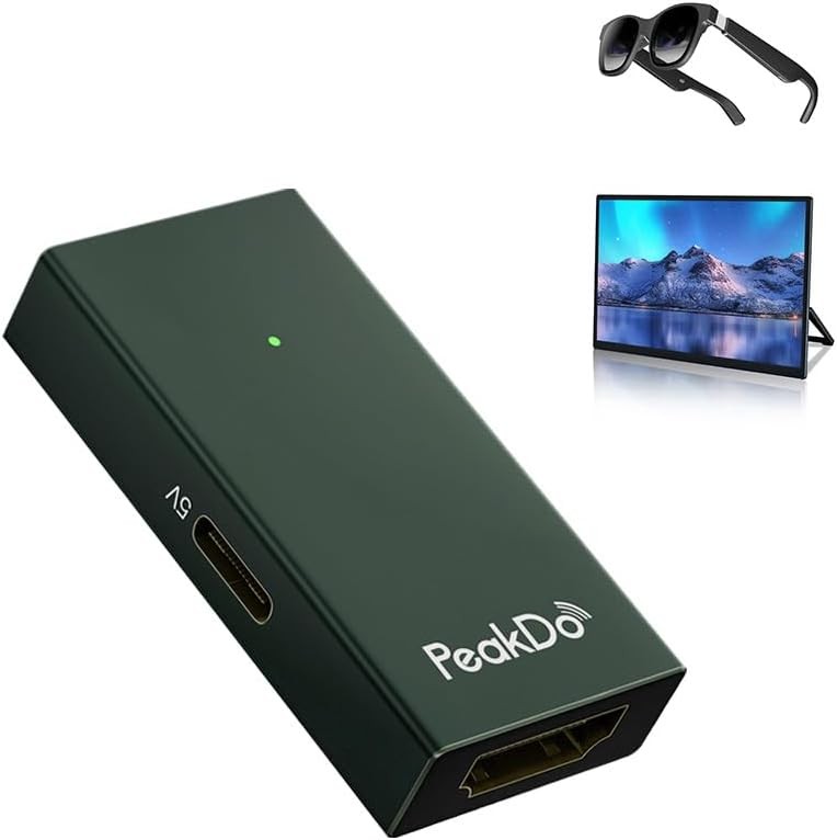 PeakDo HDMI to USB C Adapter 4K@60Hz,HDMI Type C for Dark Green