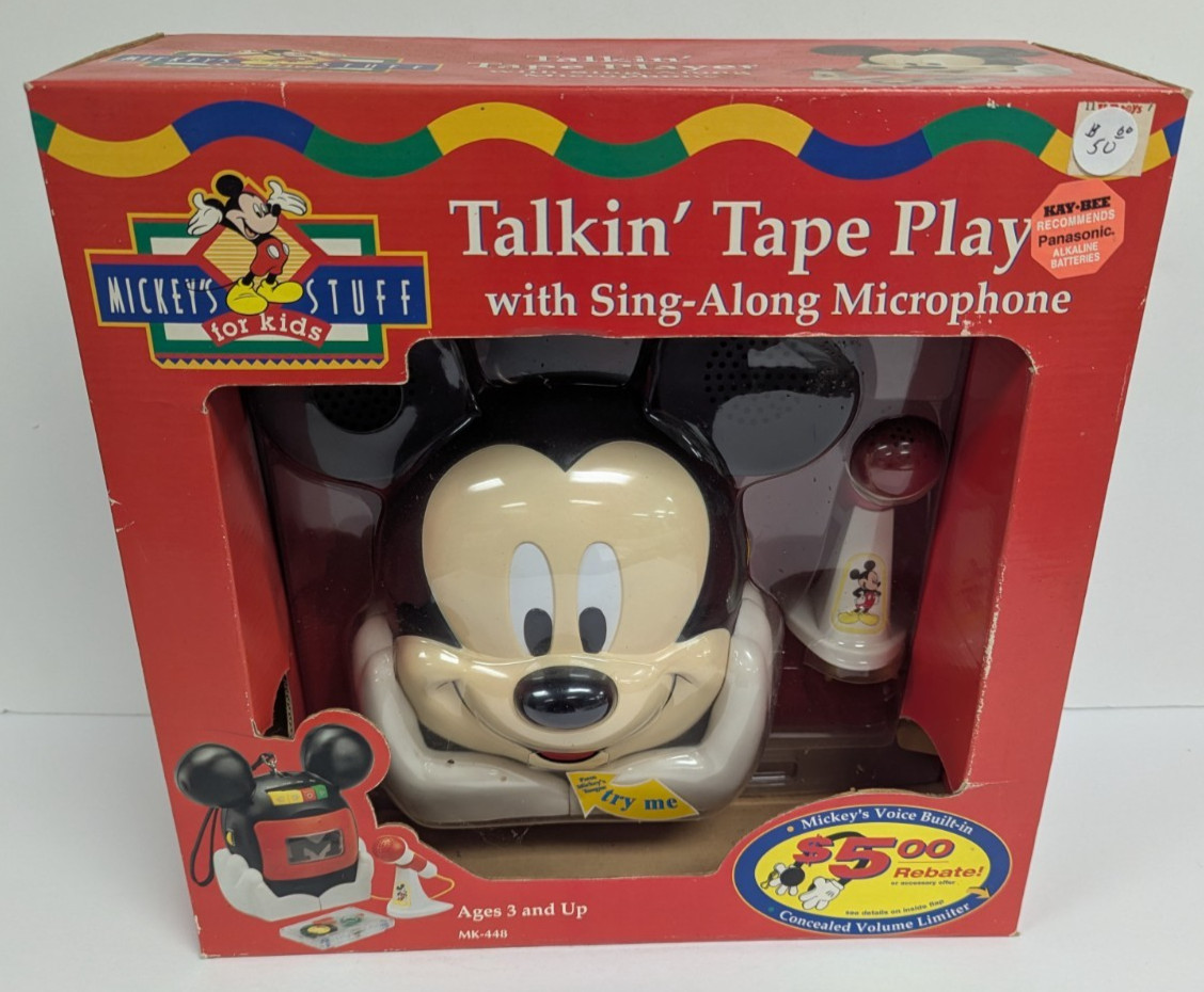 Disney Mickeys Stuff For Kids Talkin' Tape Play With Sing-Along Microphone
