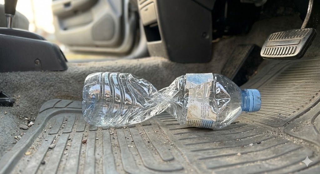 Single Empty Crushed Plastic Water Bottle Trash Container Gag Gift Prank Prop