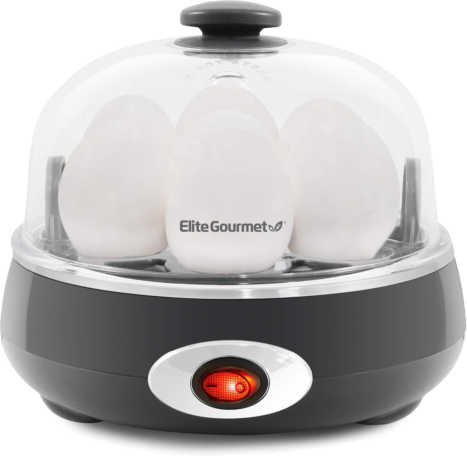 Elite Gourmet EGC007CHC# Rapid Egg Cooker, 7 7 Egg, Charcoal Grey