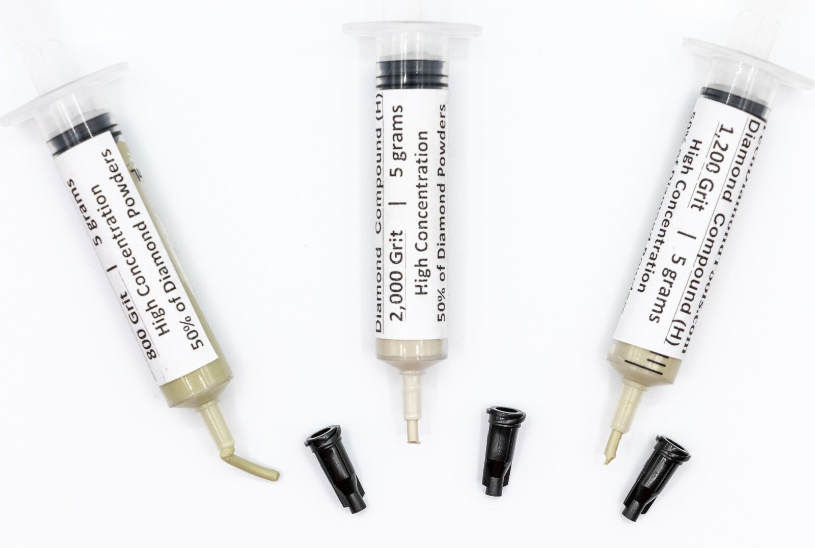 Diamond Paste Kit of 3 Syringes 800 1200 2000 Grit x 5 gr (H) 50% Concentration