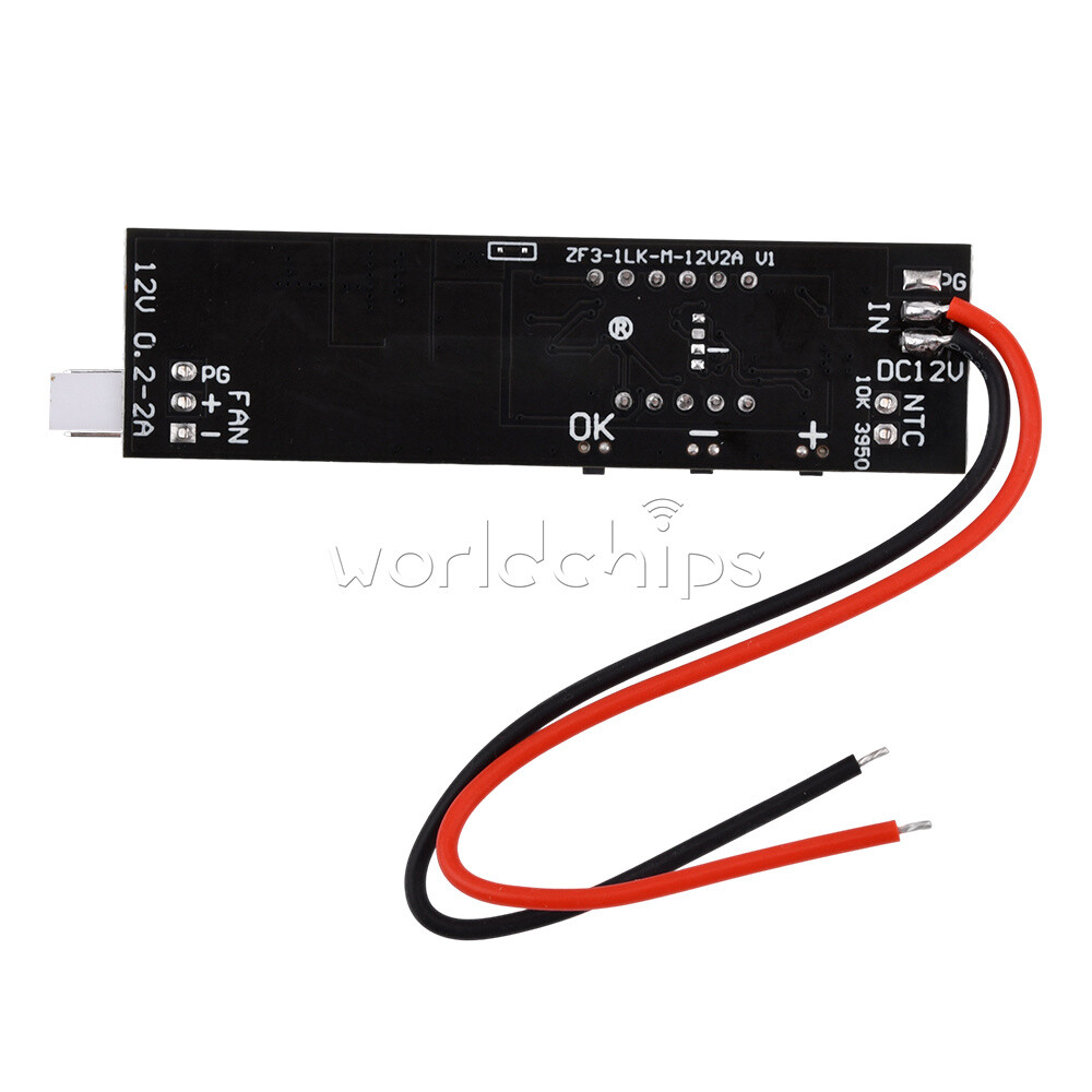 DC12V 2-3 Wire Fan Temperature Speed Controller with Temperature Sensor Probe