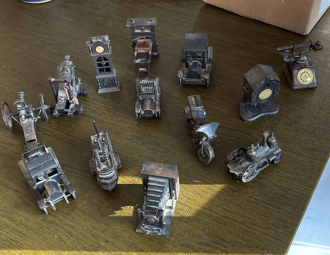 Vintage Antique Finished Pencil Sharpeners Die-Cast Miniature Lot of 13