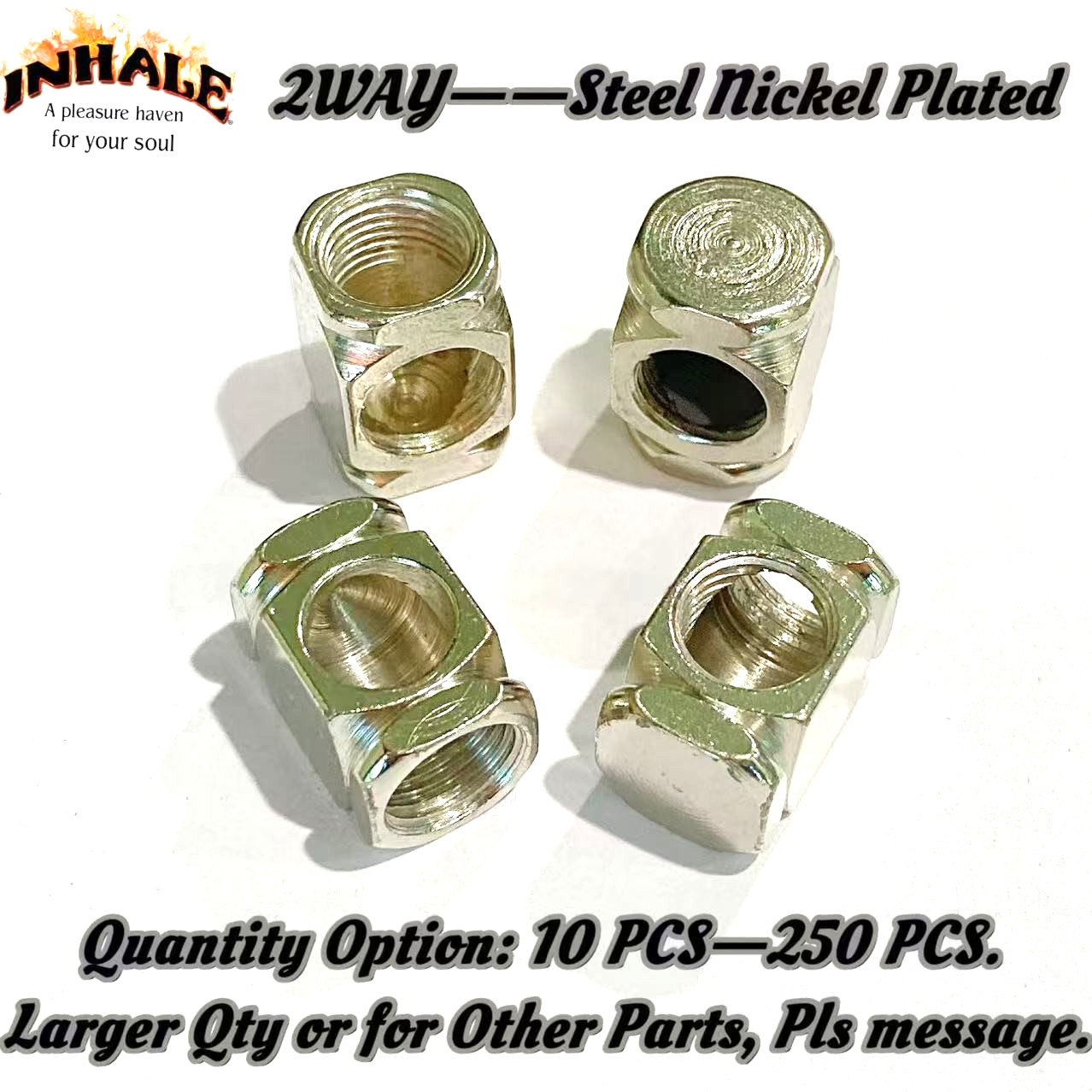 Inhale Metal parts for smoking pipes lamp parts connector 2 way Square arm back