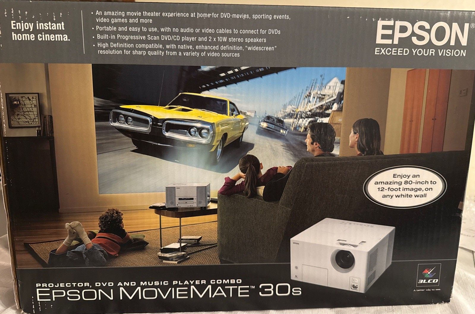 NEW Epson MovieMate 30S PROJECTOR W/Integrated DVD/CD Player Sealed