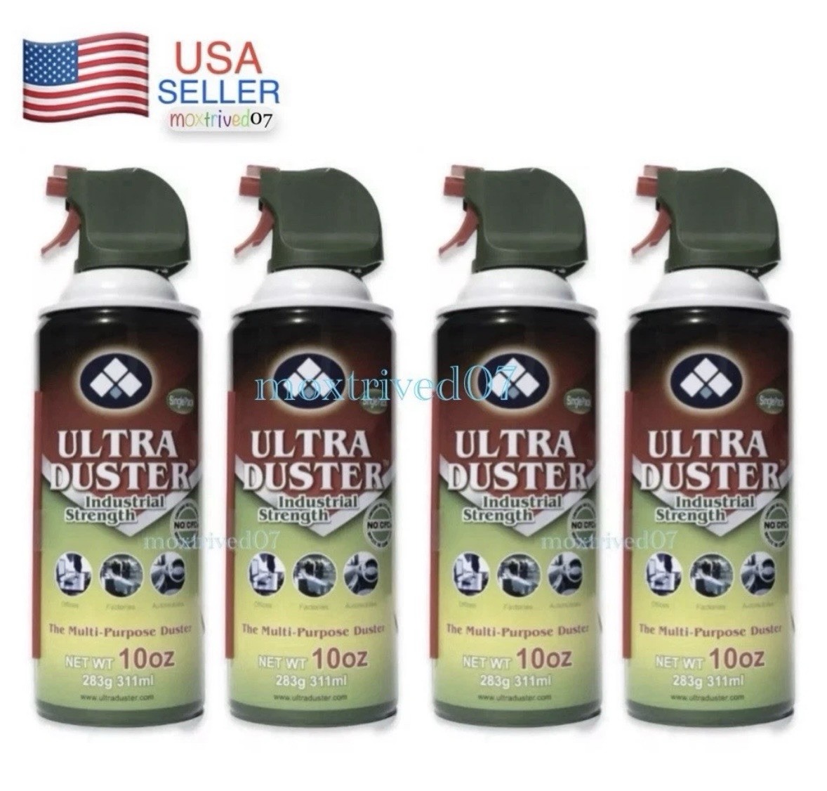 Ultra Duster® Industrial Strength Compressed Air Duster Cleaner 10oz. 4/Pack