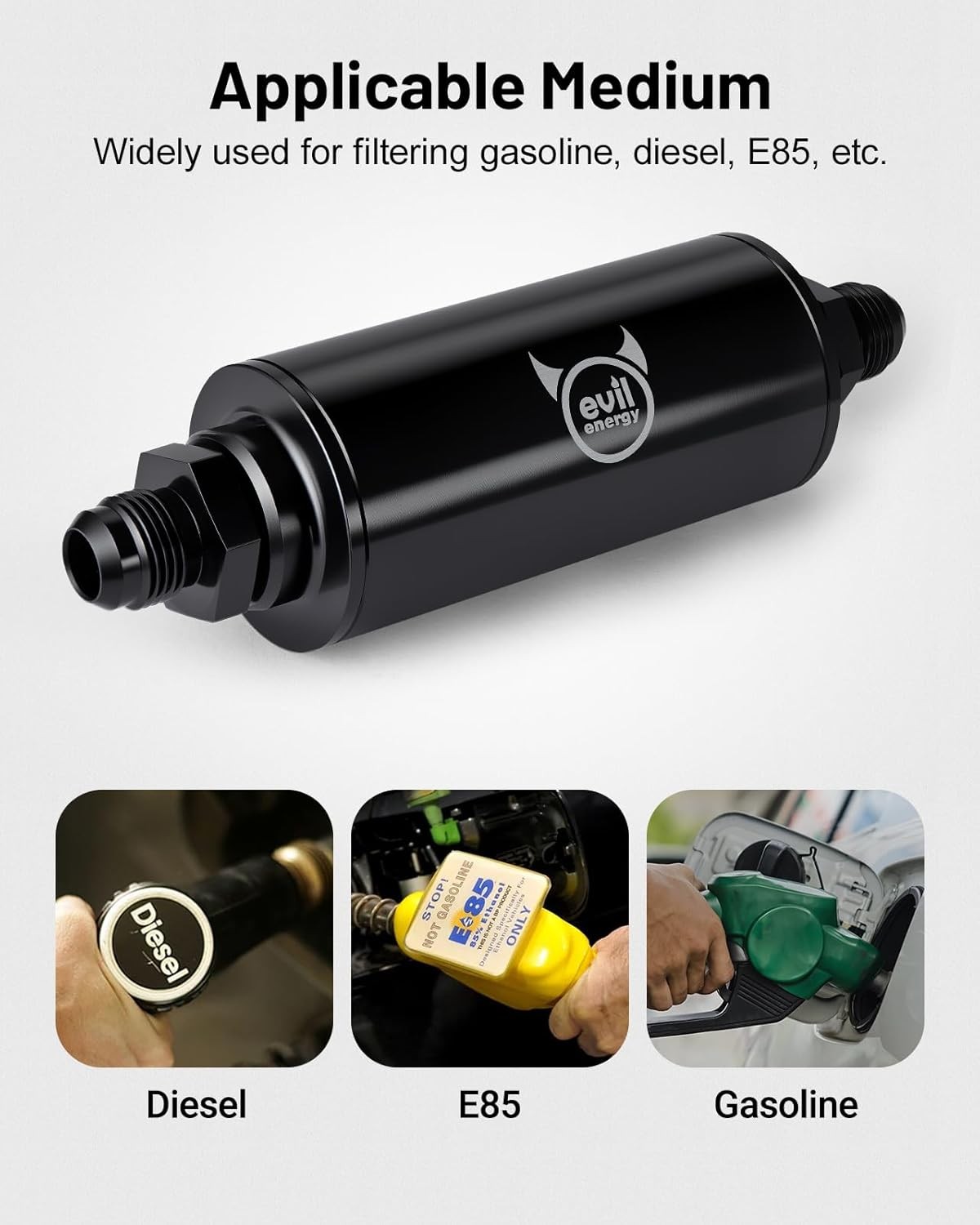 Inline Fuel Filter 10 Micron with 6AN 8AN 10AN Adapter&Bracket...