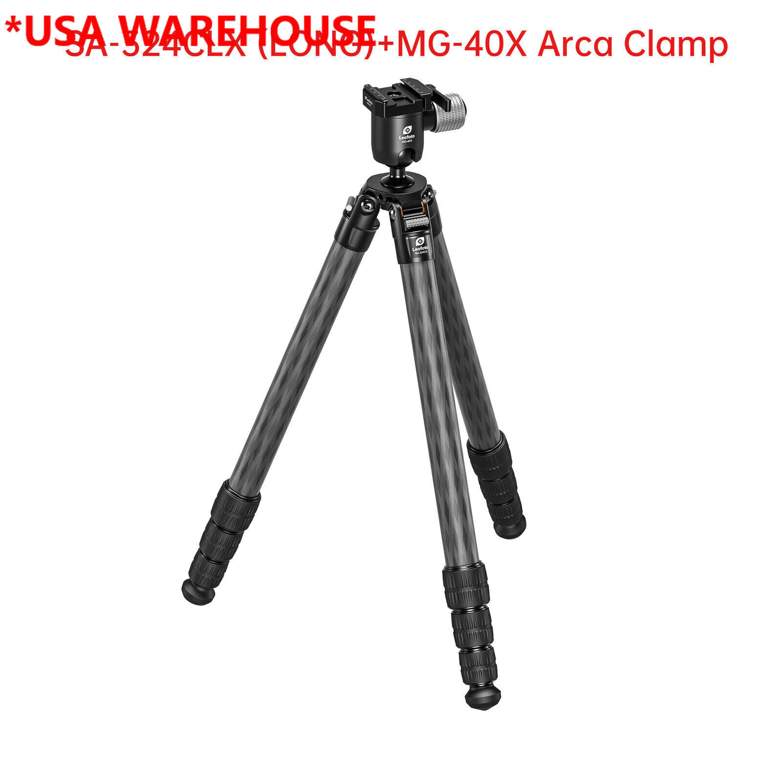 Leofoto SA-324CLX+MG-40X Arca Clamp Outdoors Tripod with Ballhead