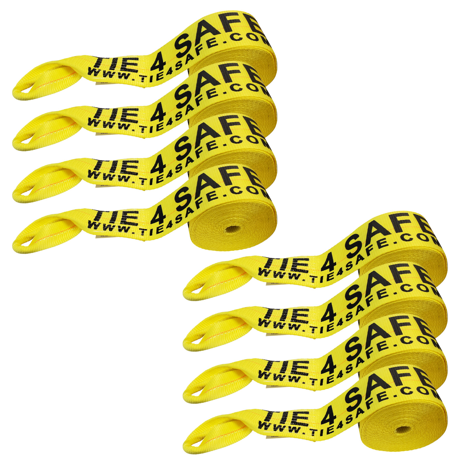 8 Pack Heavy Duty Flatbed Truck 4" x 30' Winch Tie Down Strap w/Loop End 5400LBS