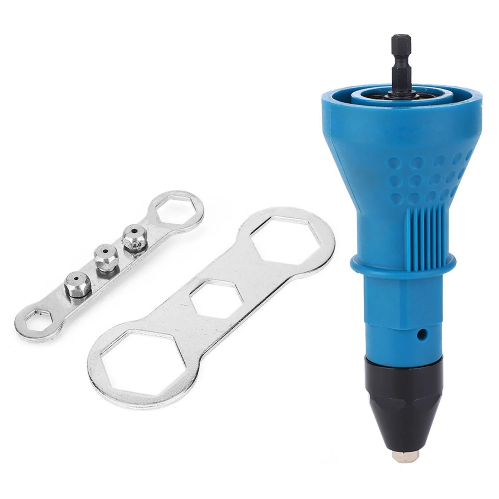 Electric Rivet Nut Gun Adapter Drill Riveter Tool Rivnut Insert Nut Setter Kit