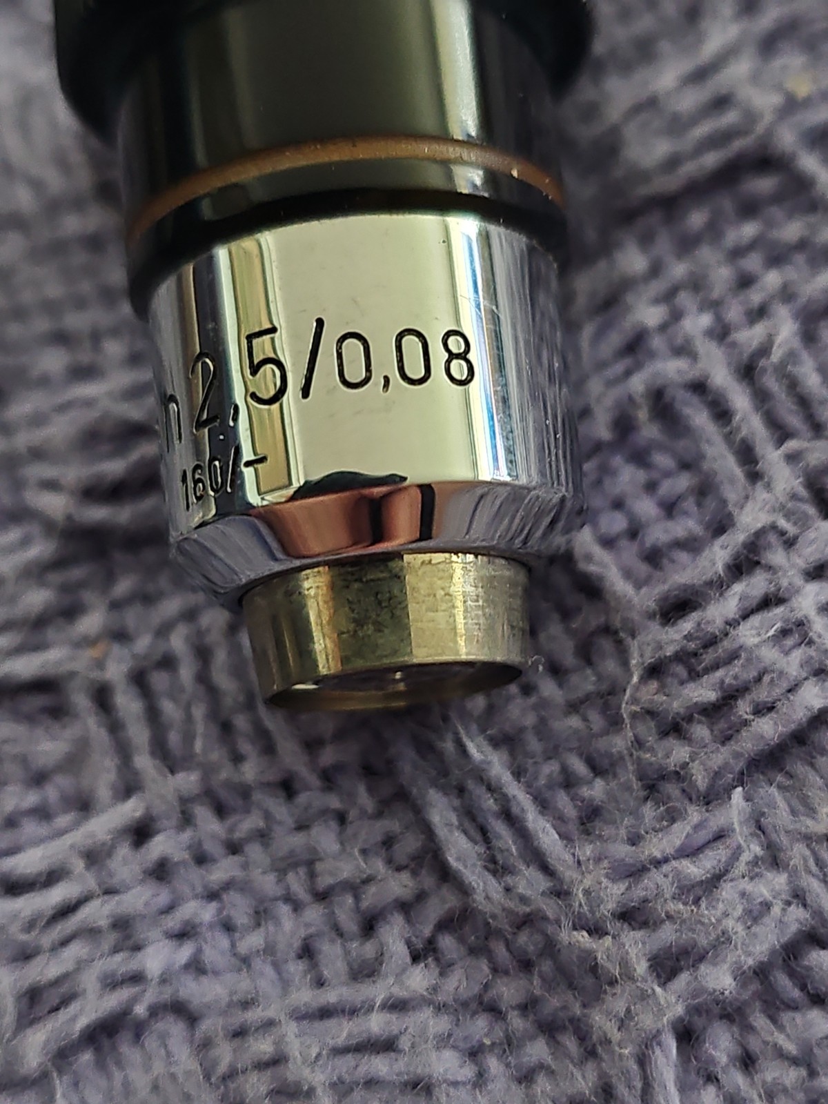 Carl Zeiss Plan 2.5x/0.08 160/- Microscope Objective Lens Vintage Optics