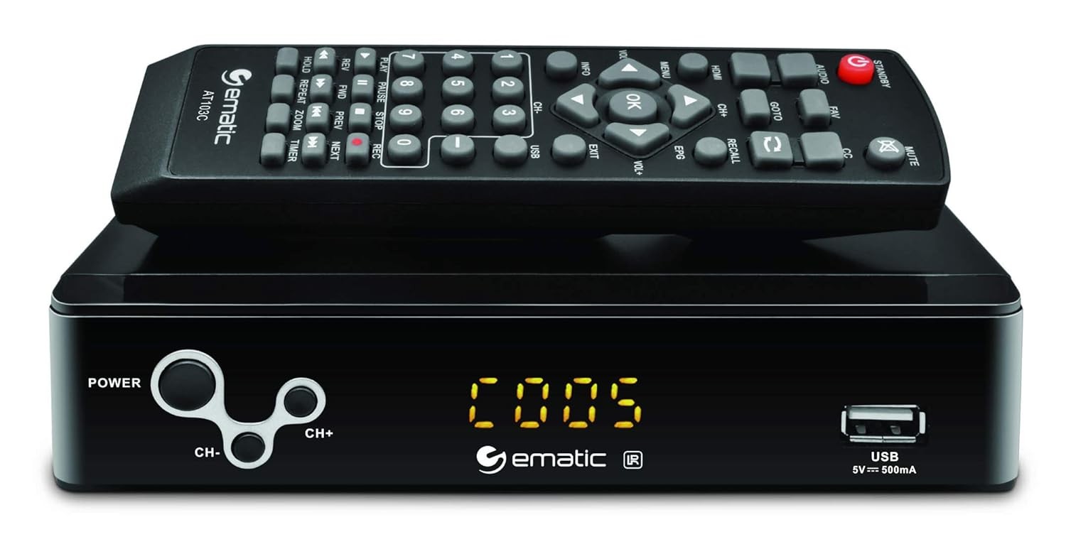 Ematic AT103B Digital TV Converter Box w/ Recording Playback Parental Control