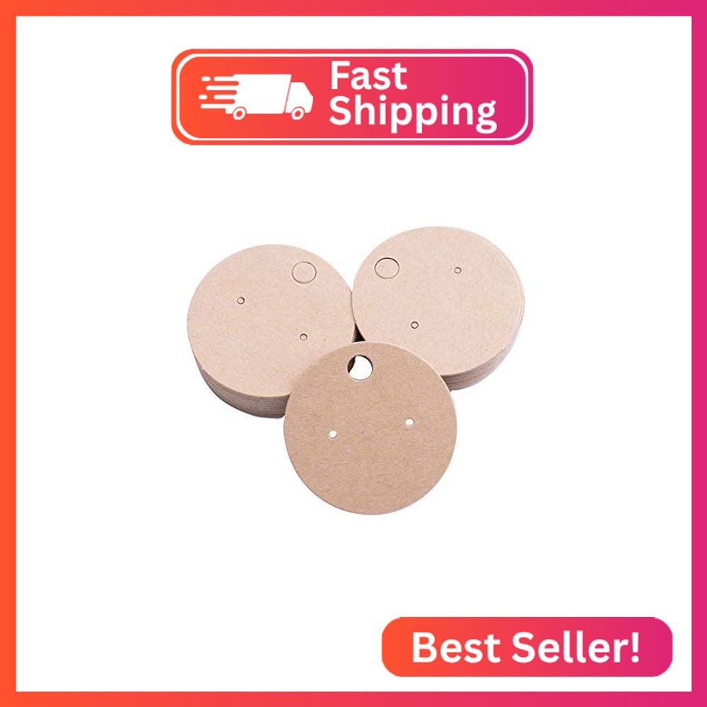 Sowaka 50 Pcs Earring Display Cards 1.57 Inch Round Cardboard Small Blank Earrin