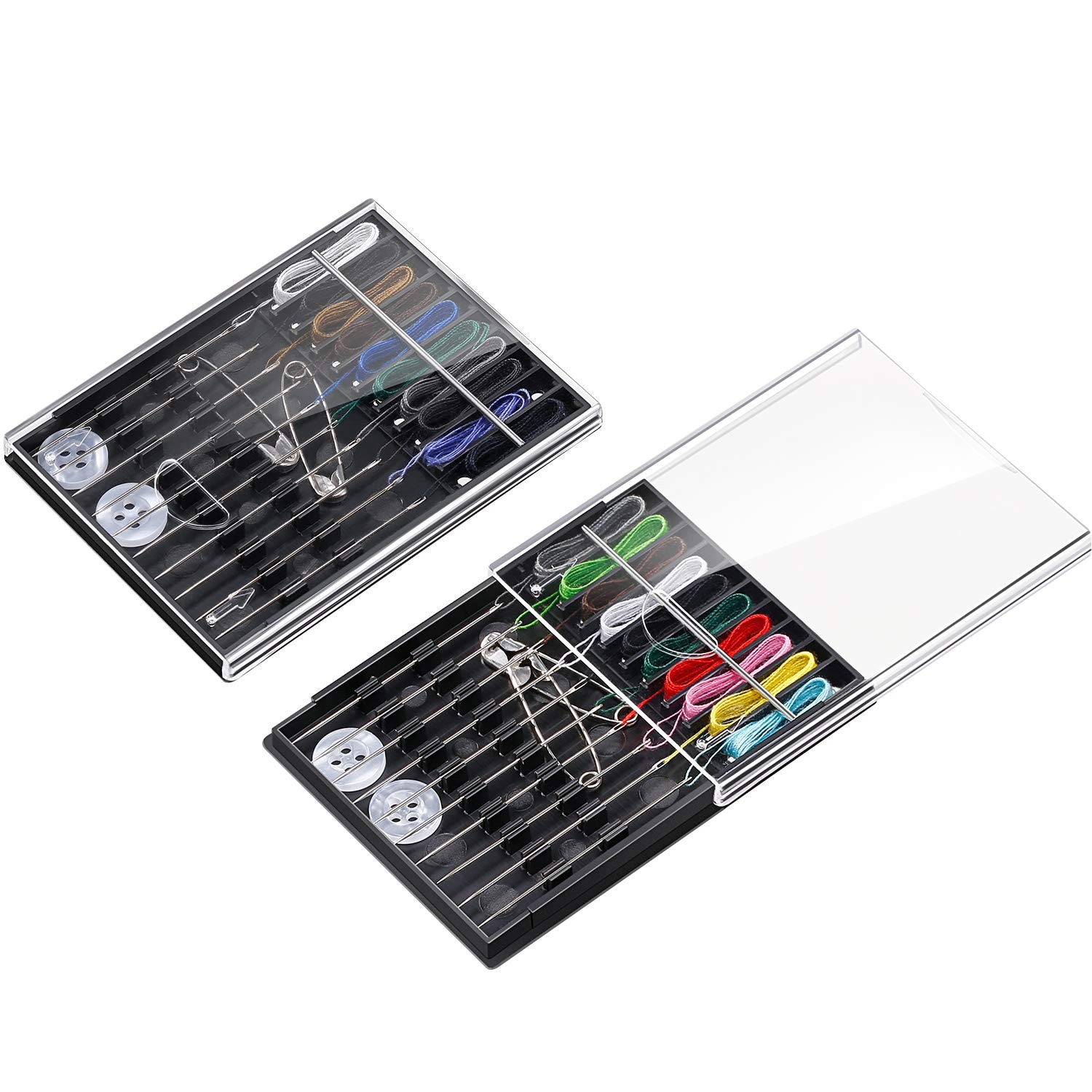 HESTYA 2 Boxes (20 Pcs) Pre Threaded Needles for Hand Sewing Multicolor
