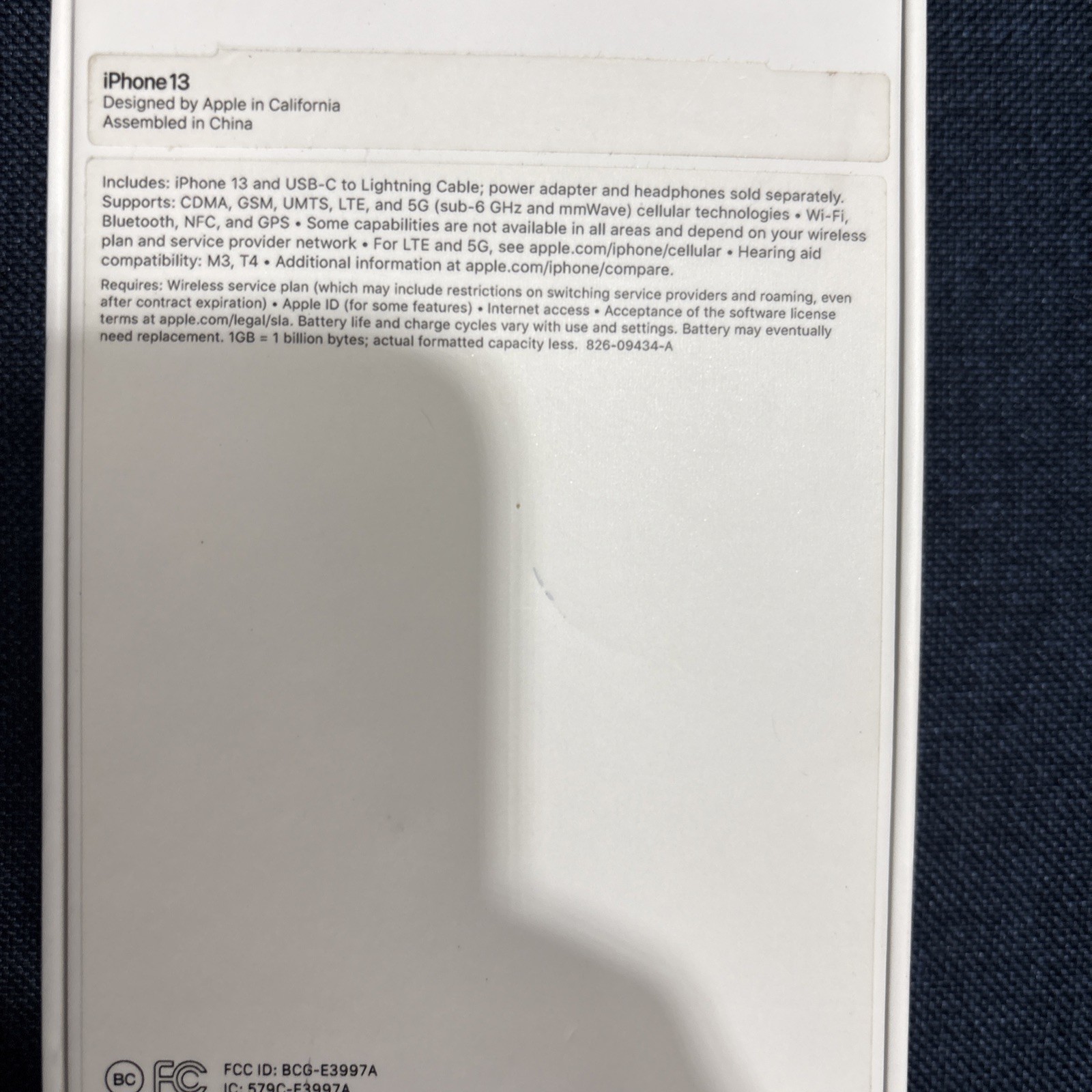 Retail Box Only for Apple iPhone 13 box only